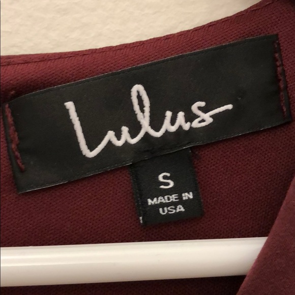 LULUS Burgundy flowy sleeve shift dress - Picture 4 of 4